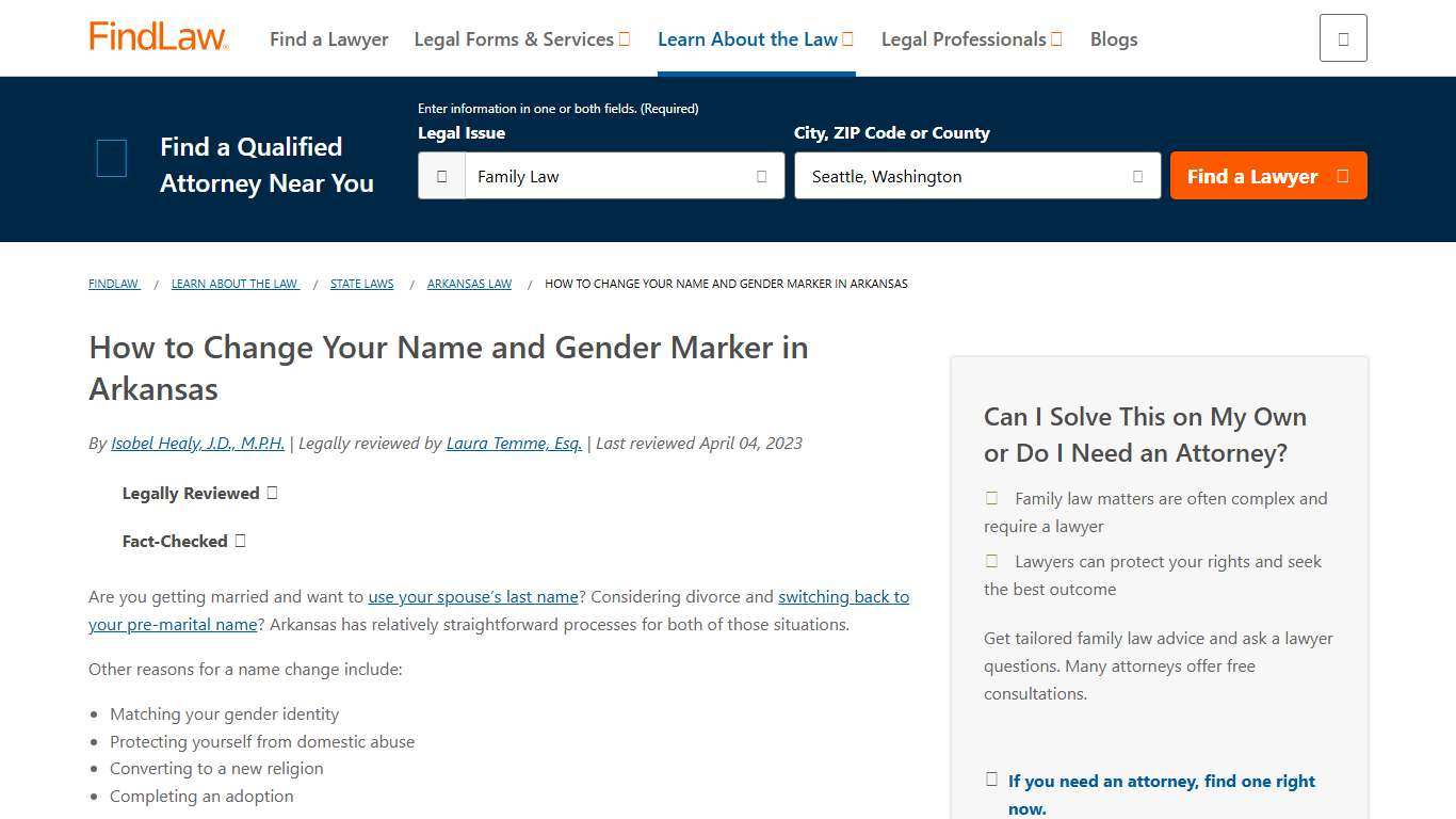 How to Change Your Name and Gender Marker in Arkansas - FindLaw